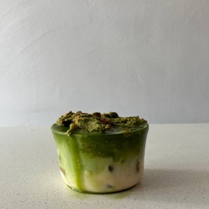 biscoff matcha pudding latte